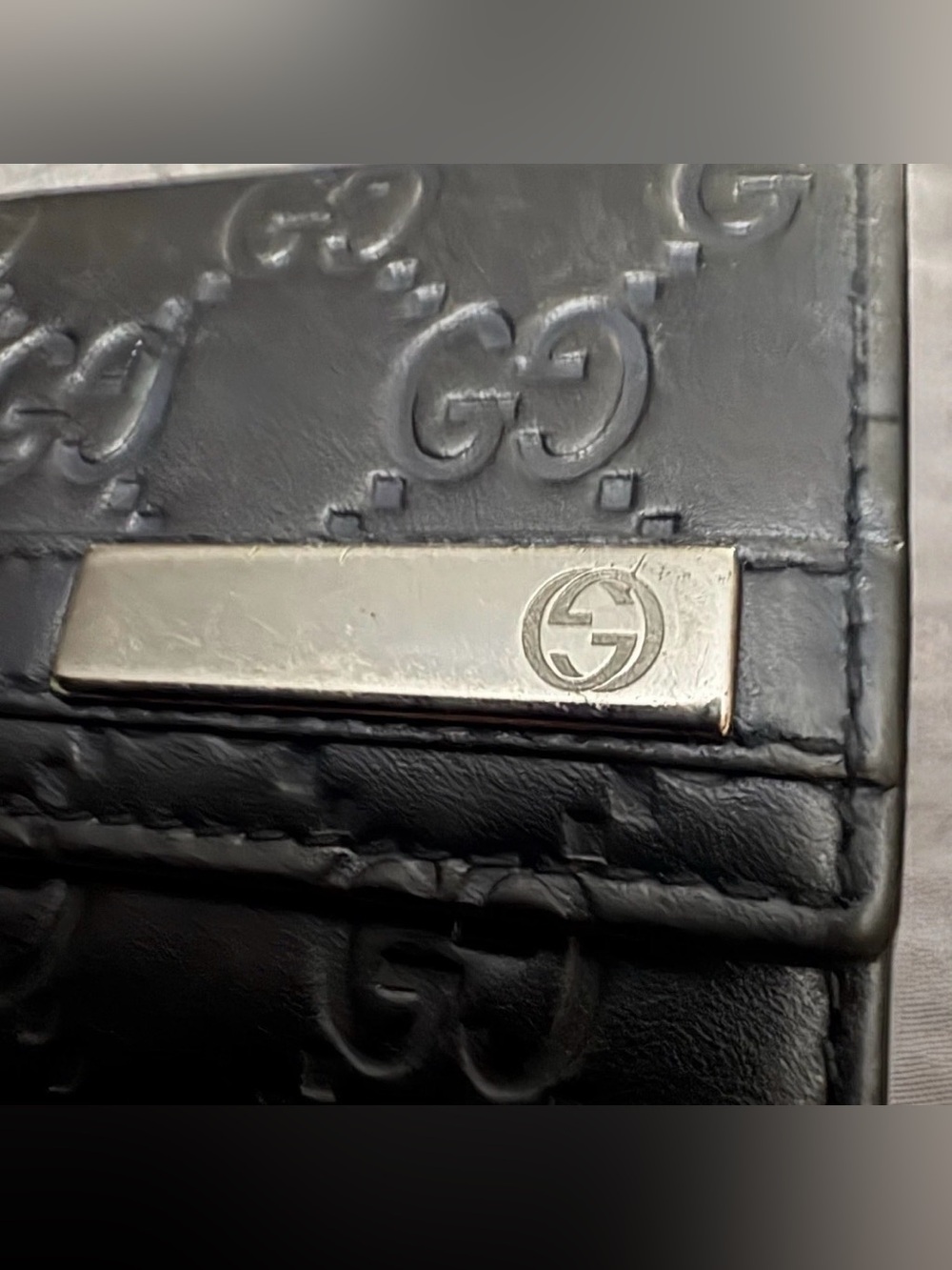 Authentic GUCCI Guccissima GG Logo 6 Ring Key Holder Case Black Leather EUC - Picture 8 of 9